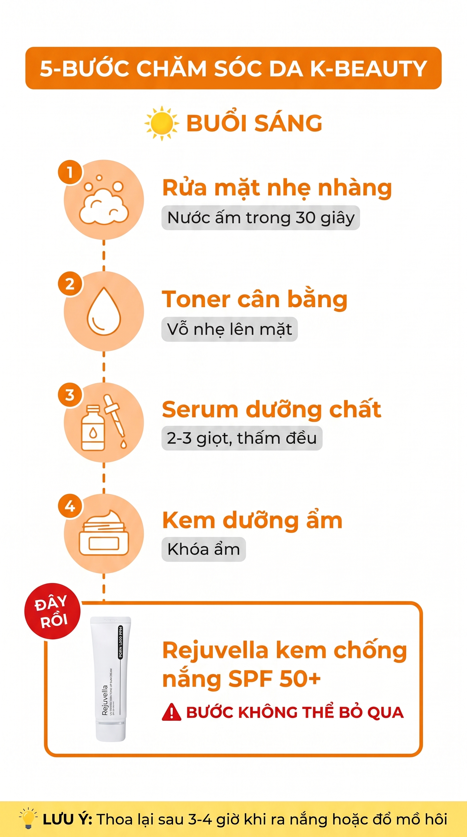 Routine 5 bước dùng Rejuvella buổi sáng